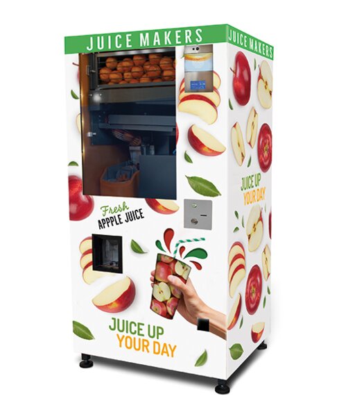 The JuiceMakers apple juice vending machine