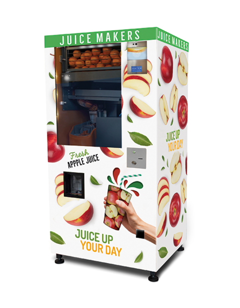 The JuiceMakers apple juice vending machine